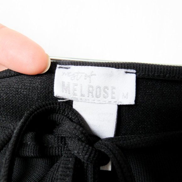 WEST OF MELROSE Sexy Black Tie Waist Pants Baby Flares - Medium - Picture 4 of 12